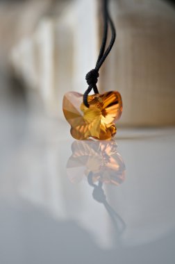 Swarovski style orange butterfly crystal clipart