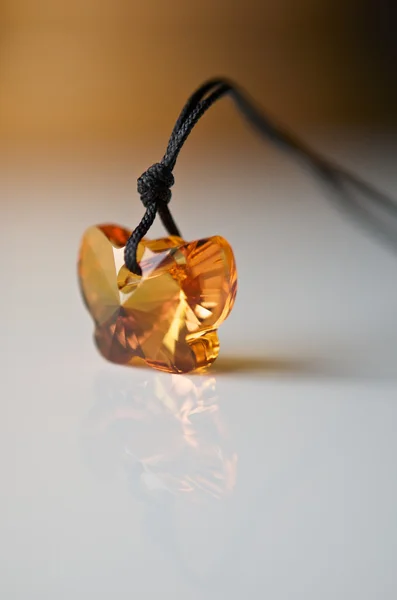 Swarovski style orange butterfly crystal — Stock Photo, Image