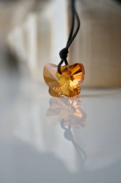 Cristallo a farfalla arancione stile Swarovski Fotografia Stock