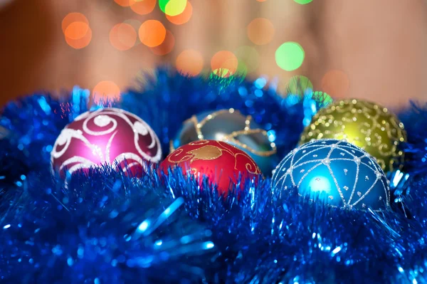 Christmas toys on a fir-tree — Stock Photo, Image