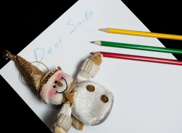 Lettera per bambini Caro Babbo Natale — Foto Stock