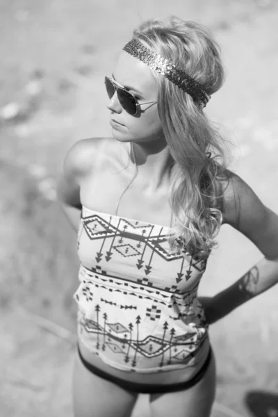 Muito jovem hippie caucasiano menina — Fotografia de Stock