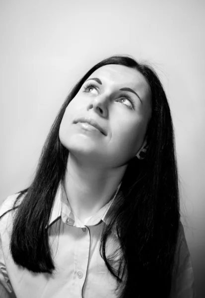 Portrait of gorgeous thoughtful young woman — Stock Photo, Image