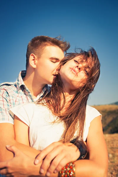 Couple in love outdoor Stock Image