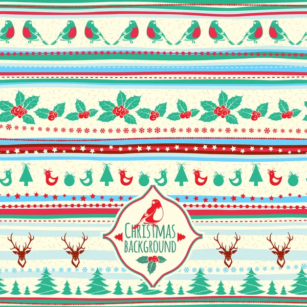 Vintage vector Christmas pattern — Stock Vector