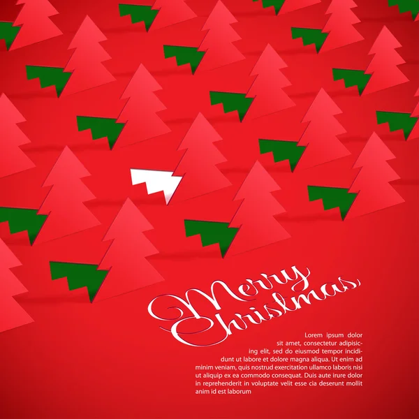 Albero di Natale creativo formato da carta ritagliata . — Vettoriale Stock