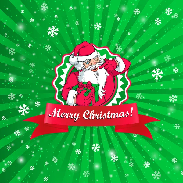 Weihnachtsmann-Weihnachtskarte — Stockvektor