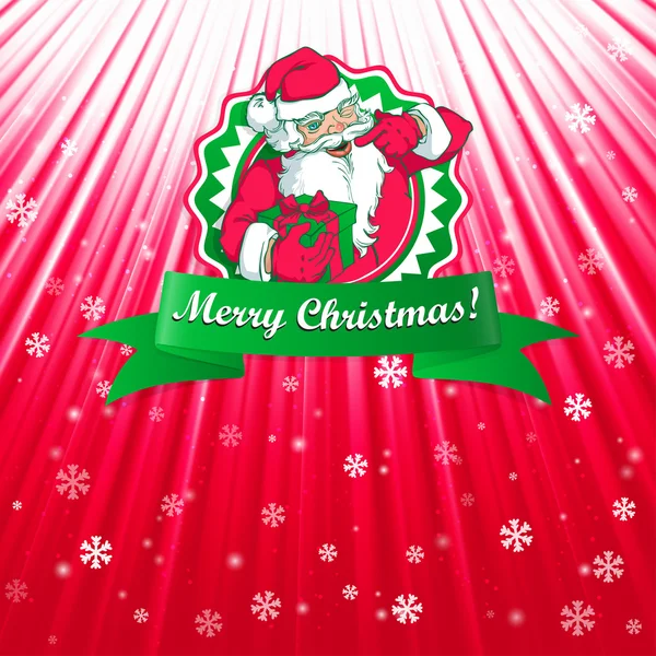 Santa claus kerstkaart — Stockvector