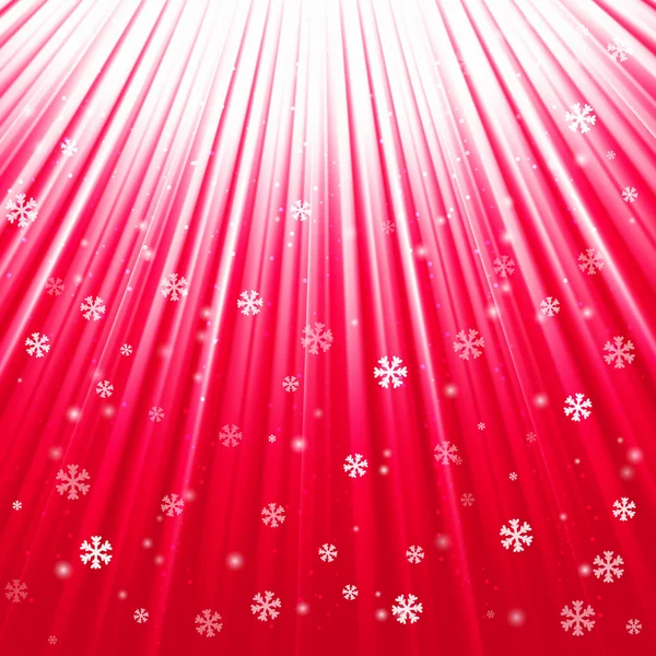 Textura de Natal com flocos de neve e raios brilhantes — Vetor de Stock