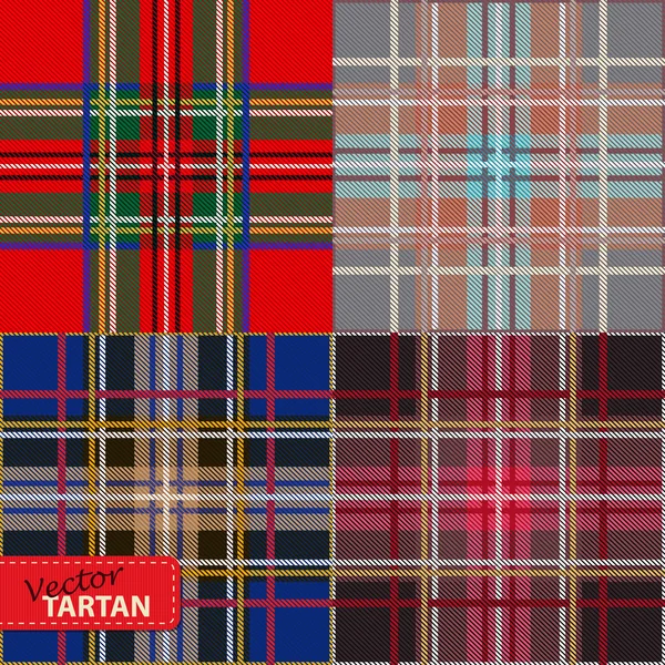 Conjunto de patrón de tartán sin costura — Archivo Imágenes Vectoriales