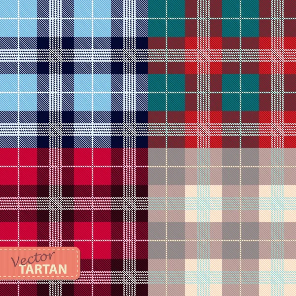Conjunto de patrón de tartán sin costura — Archivo Imágenes Vectoriales