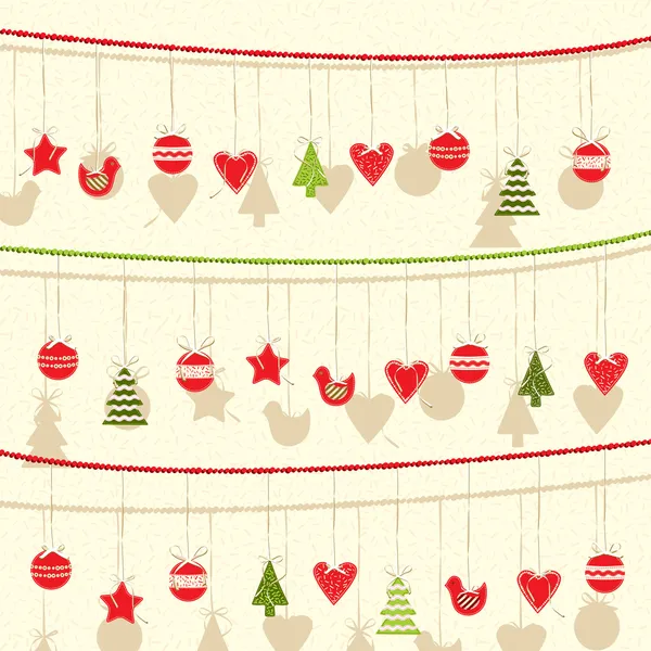 Guirnalda de Navidad retro fondo — Vector de stock