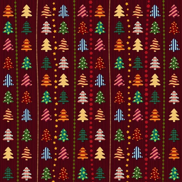 Seamless pattern with Christmas trees — Stock Vector