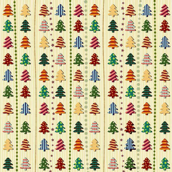 无缝隙的圣诞树图案 — 图库矢量图片