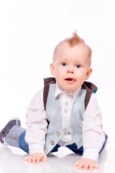 Bebé-niño sobre fondo blanco — Foto de Stock