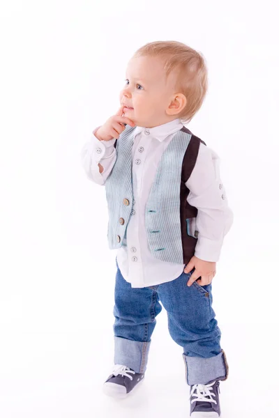 Bambino-ragazzo su sfondo bianco — Foto Stock