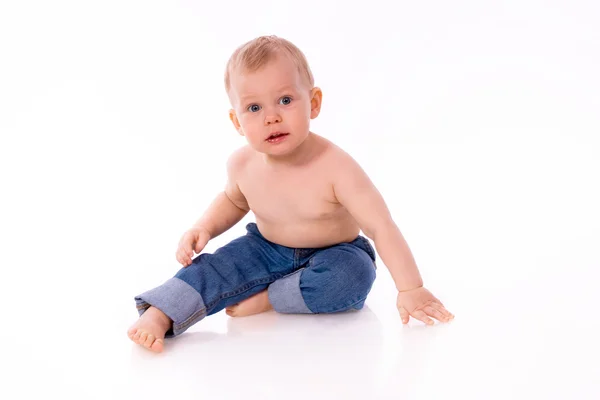 Bambino-ragazzo su sfondo bianco — Foto Stock