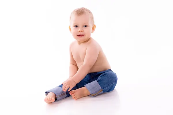 Bebé-niño sobre fondo blanco — Foto de Stock