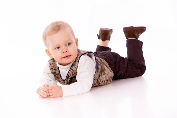 Baby-Boy auf weißem Hintergrund — Stockfoto