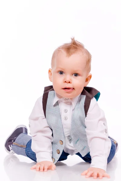 Bebé-niño sobre fondo blanco — Foto de Stock