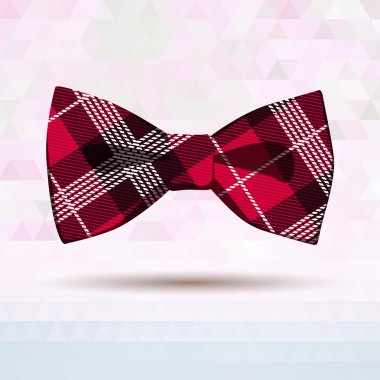 Red Tartan bow-tie clipart