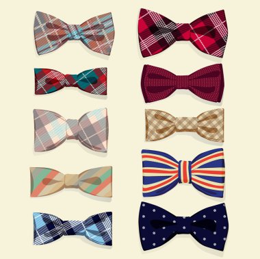 Set of vector bow-ties clipart