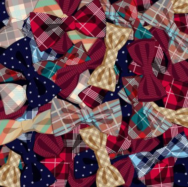 Pattern of vector bow-ties clipart