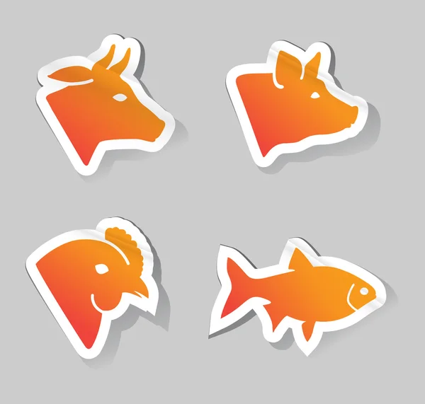 Icônes animaux de viande — Image vectorielle