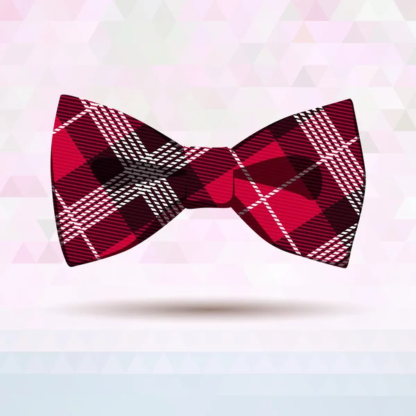 Red Tartan bow-tie — Stock Vector