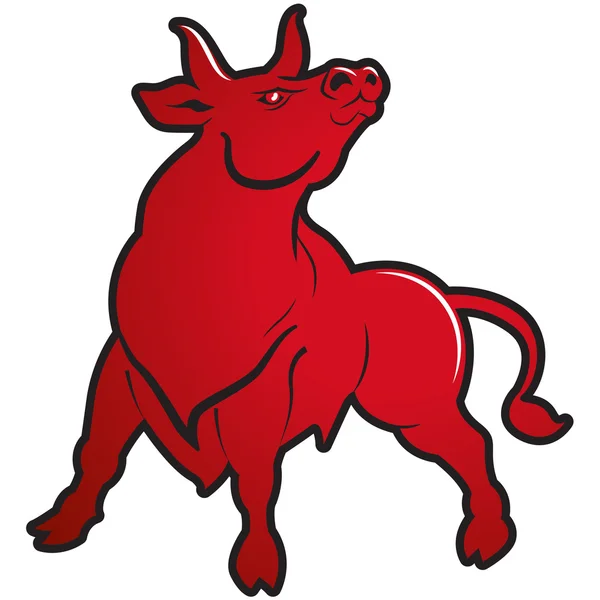 Red agressive bull — Stock Vector