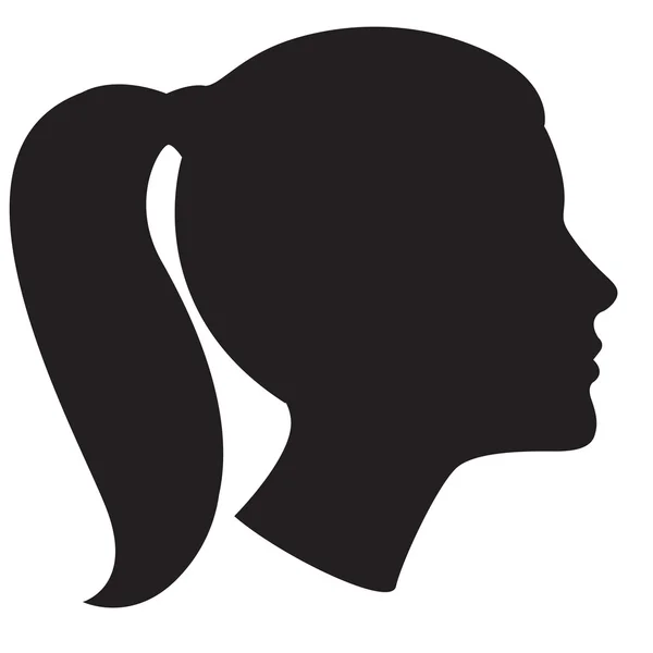 Silhouette tête femme — Image vectorielle