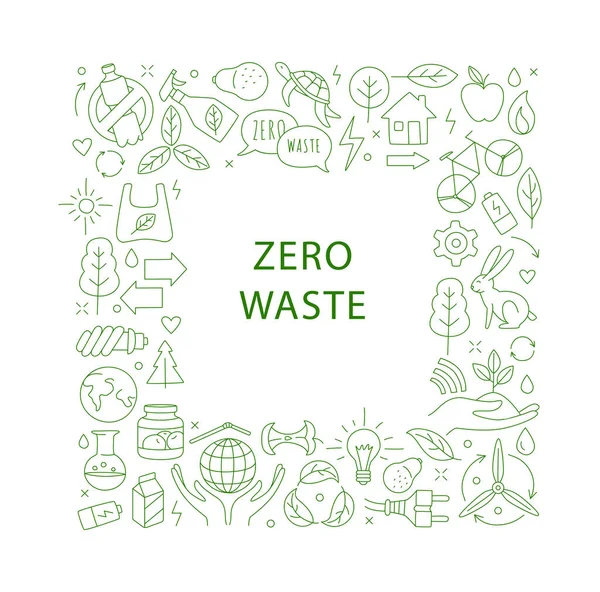 Plastic Green Zero Waste Concepts Reduce Reuse Refuse Reycle Rot — Stock Vector