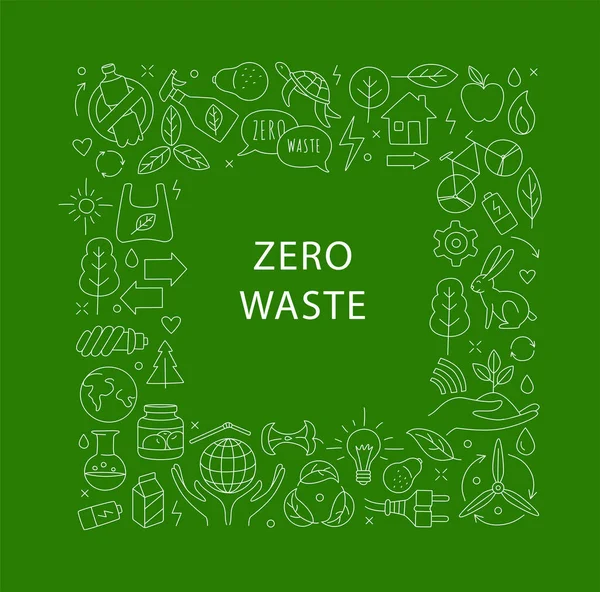 Plastic Green Zero Waste Concepts Reduce Reuse Refuse Reycle Rot — ストックベクタ