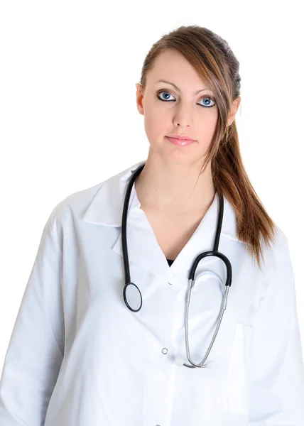 Uczeń kobiece kobieta lekarz stetoskop — Zdjęcie stockowe