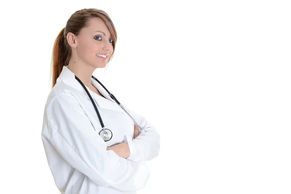 Studente medico femminile con stetoscopio — Foto Stock