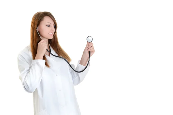 Studente medico femminile con stetoscopio — Foto Stock