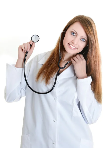 Étudiante médecin avec stéthoscope — Photo