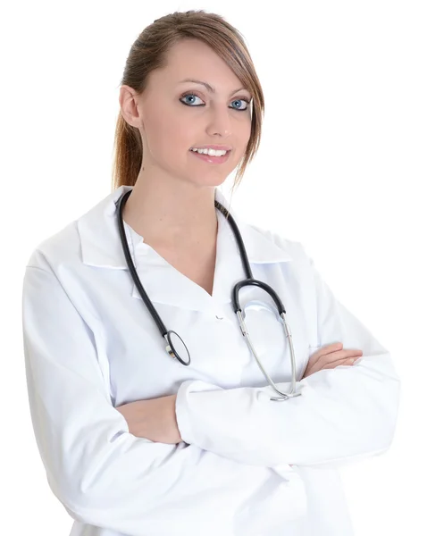Studente medico femminile con stetoscopio Foto Stock Royalty Free