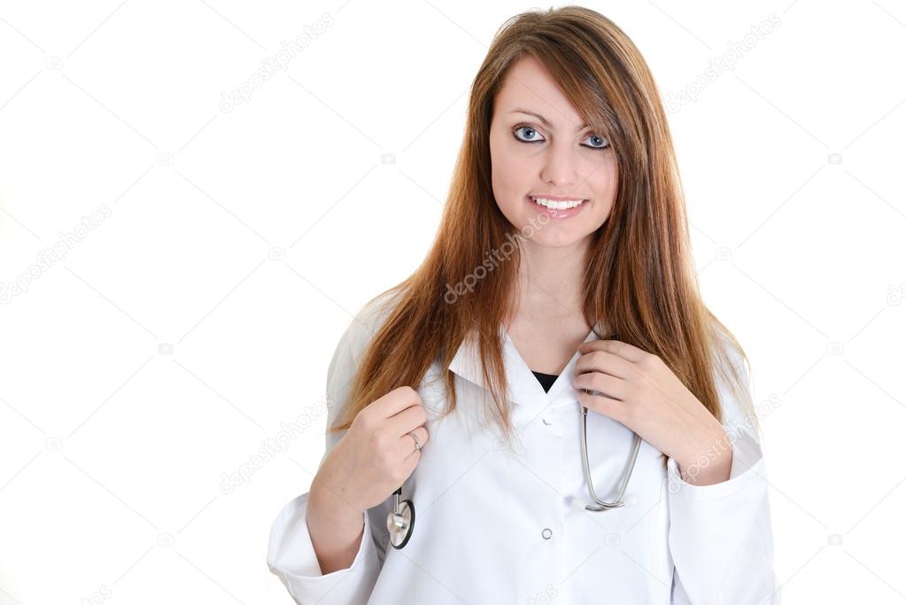 Student female doctor with stethoscope