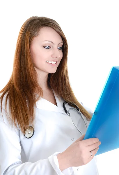 Studente medico femminile con stetoscopio — Foto Stock