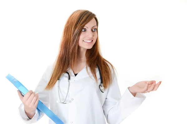 Öğrenci kadın doktor stetoskop ile — Stok fotoğraf