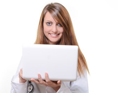 kız öğrenci doktor defter ile çalışma