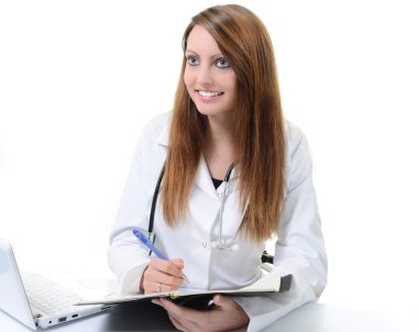 Öğrenci kadın doktor bir planlayıcısı olarak yazma