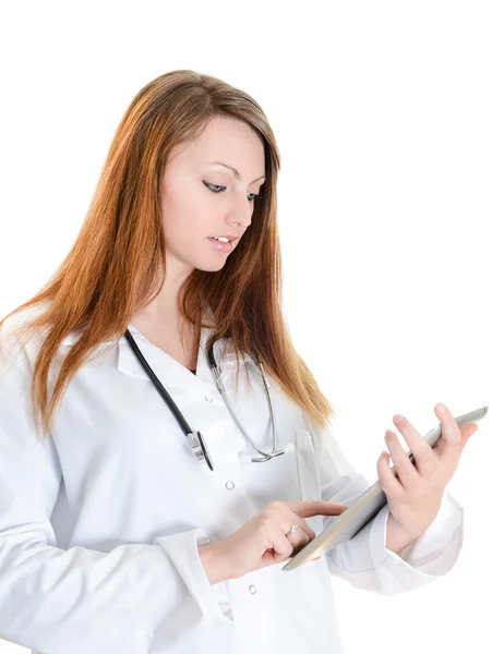 Female student doctor working with digital tablet — Stock Photo, Image