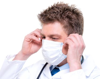cherfull doktor ameliyat maskesi ve stetoskop