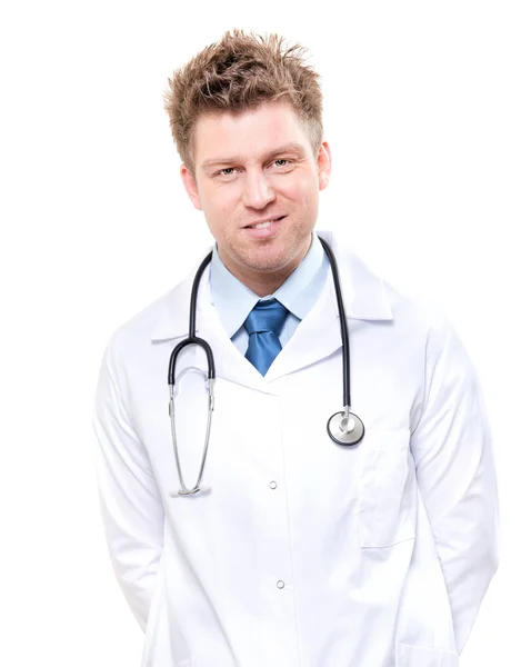 Smiling male medical doctor with stethoscope — Stock Photo, Image