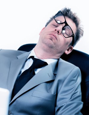 ofiste yorgun komik işadamı