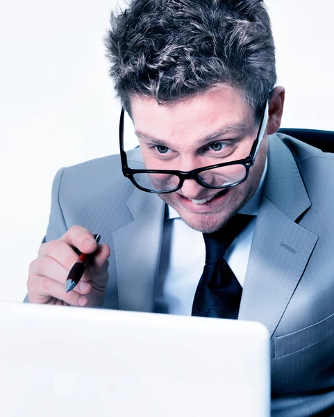 Stressed crazy manager at work — Stock Photo, Image