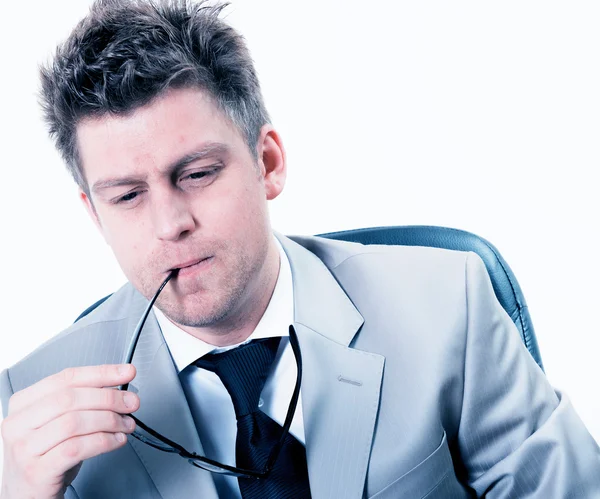 Businessman highly concentrated at work — Stock Photo, Image