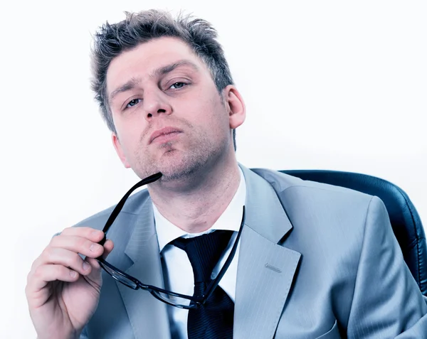 Businessman very concentrated at office — Stock Photo, Image